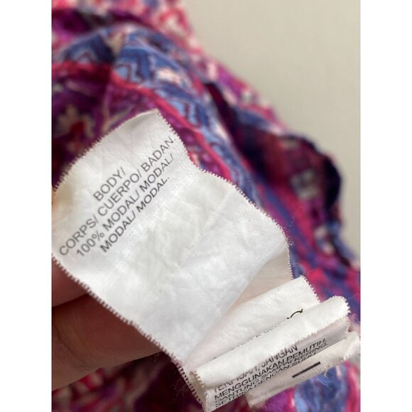 Lucky Brand Womens Ruffle Sleeve Floral Boho Top size Medium Modal Peasant - Picture 4 of 13